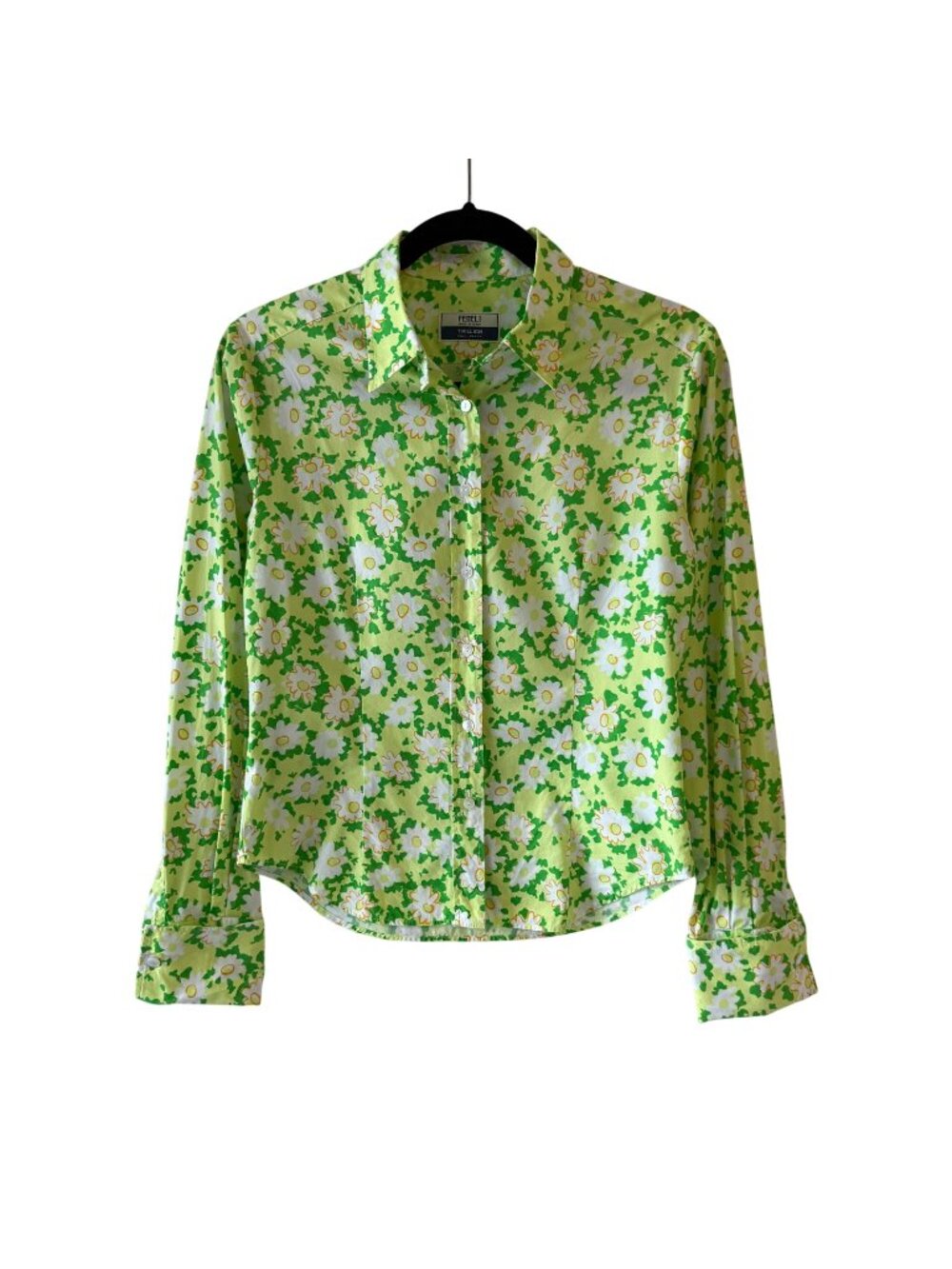 Fedeli Trillion Palm Beach L Daisy Floral Button Up Shirt Italy Retro Art Funky